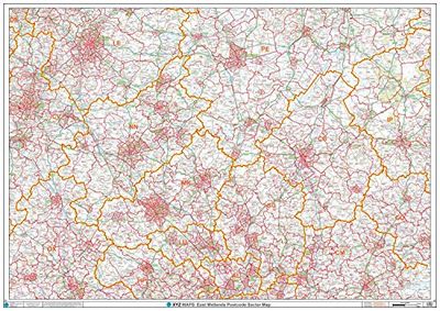 Postcode Sector Map - (S7) - East Midlands - Wall Map-Plastic Coated 2A (119cm x 168cm)