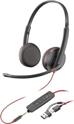 POLY Auriculares Cable USB Tipo C y 3 5mm Micrófono Boom SoundGuard Digital
