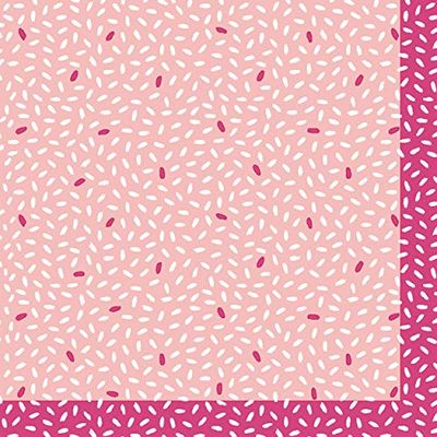Duni 188632 – Cocktail servetter Rice Pink, storlek 24 x 24 cm, 20 stycken, 3-lager, munduk, munservett, festbestick, bordsdekoration, födelsedag, trädgårdsfest
