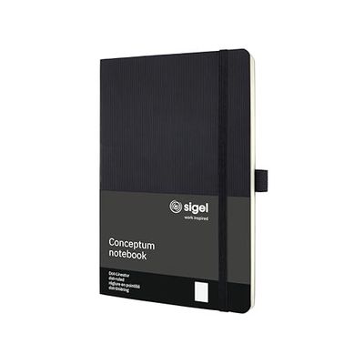 SIGEL CO309 Cuaderno premium con lineatura dot, A5, tapa blanda, negro - Conceptum