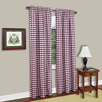 Achim Home Furnishings Buffalo Check Panel - 42x84 - Burgundy
