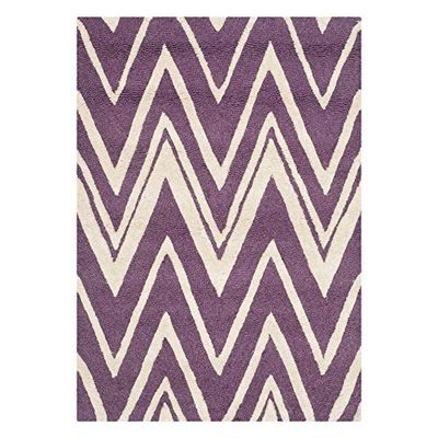 SAFAVIEH Tapis Moderne Pour Salon, Salle à manger, Chambre à coucher - Cambridge Collection, Tapis à poil court, Mauve et Ivoire, 122 X 183 cm