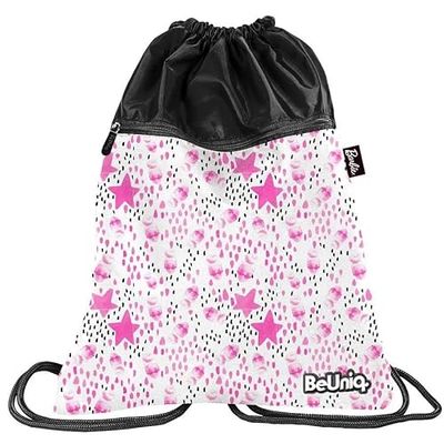 PASO BeUniq Barbie White Sporttas met trekkoord, uniseks, kinderen, 46 x 37 cm, Meerkleurig, 46 x 37 cm