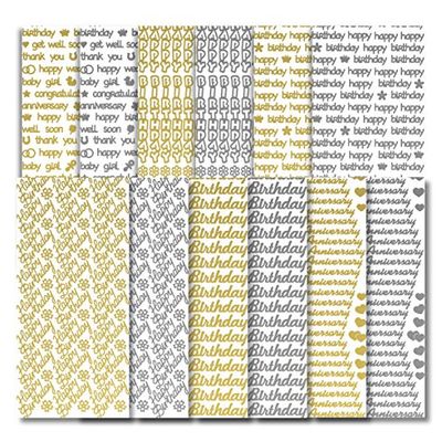 Peel Off Stickers CPD 1032" Tekstlijnen Stickers, Papier, Multi-Colour, 23 x 10 x 1 cm