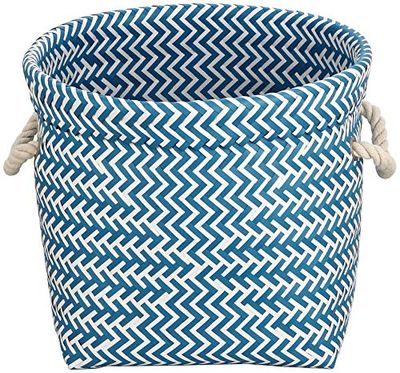 MSV Mand 32 x 32 x 27 cm, blauw en wit, 32 x 32 x 27 cm
