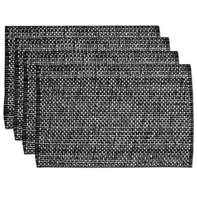 Sweet Home Collection Trends Two Tone 100% Cotton Woven Placemat (4 Pack), 13" x 19", Black