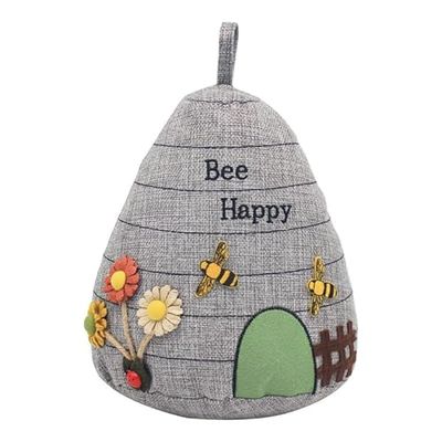 Lesser and Pavey LP49321 - Tope de puerta de tela gris con diseño de abeja feliz para decoración del hogar