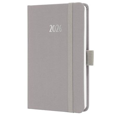 SIGEL J6402 Wochenkalender Jolie 2026, ca. A6, hellgrau: Agenda Jolie, Feel, Pearl Grey, Hardcover