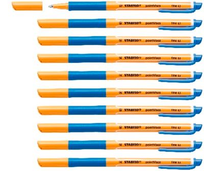 Stabilo Pointvisco - Pack de 10 bolígrafos, color turquesa