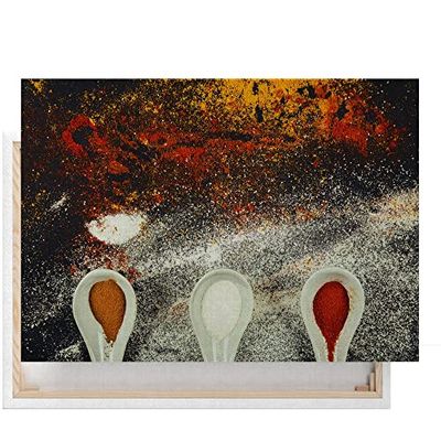 Arterby's® - Premium Poster Quadro Cornice Tela Canvas Dipinto Mood - Illustrazione Poster Spezie Colorate Cucina - Made in Italy - HD Tela Canvas con Telaio in Legno 50x70 cm B001 D0011