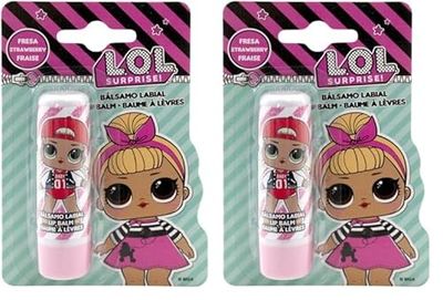 LOL Surprise Strawberry Flavour Kids Lip Balm with Moisturising, Hydrating and Nourishing Formula for Girls, 4g (Pack of 2)