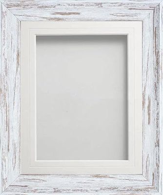 Frame Company Lynton Driftwood Photo Frame with White V-Groove Mount, 18x12 for 12x8 inch, fitted with perspex
