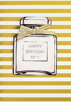Verjaardagskaart Lifestyle - parfum, strik - 11,6 x 16,6 cm