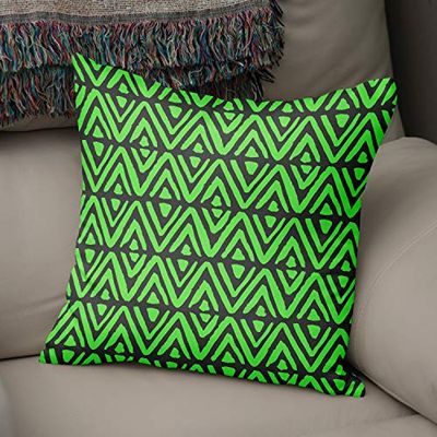BonaMaison Fodera per Cuscino Neon Green & Fume Cotone e Copricuscini Federa per Divano Casa Soggiorno Camera da Letto Decorazione Interni ed Esterni, Dimensioni: 50x50 - Prodotta in Turchia