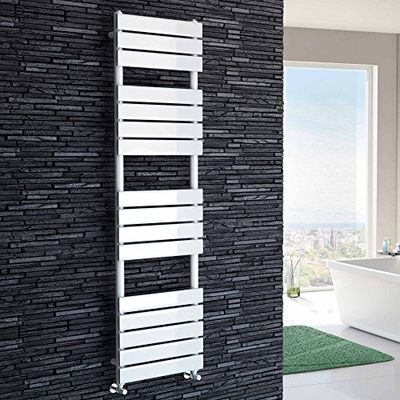 iBathUK | 1600 x 450 White Flat Panel Heated Towel Rail Bathroom Radiator