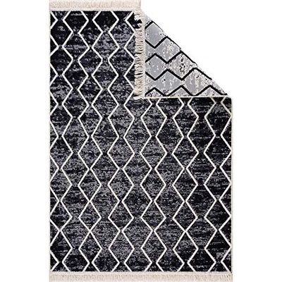 Jimri Fashion4Home Alfombra de Pasillo Tepiche para salón, Dormitorio, Cocina, habitación de los niños, Cuarto de baño, Alfombra Boho Kelim Alfombra de Pasillo Alfombra de Pasillo Negro Melange,