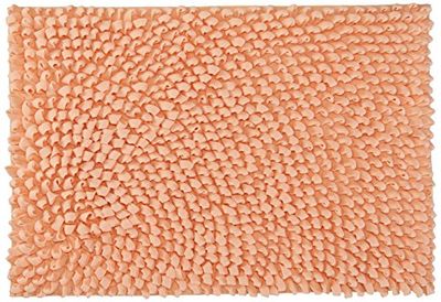 Kleine Wolke Textilgesellschaft Falbala Tappeto da Bagno, Combinazione, Bianco, Salmone, 1,0149999999999999 x 90 x 4 cm