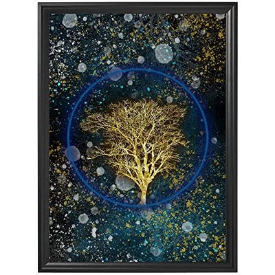 Arterby's® - Premium Poster Quadro Cornice Tela Canvas Dipinto Mood - Illustrazione Dipinto Artistico Astratto - Made in Italy - HD Poster con Cornice Decorativa Nera 50x70 cm A0022 D0017