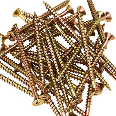 Forgefix MPS575Y Parafuso multiusos compatível com Pozi CSK ST ZYP 5,0 x 75 mm, caixa de 100, amarelo, 5,0 x 75 mm
