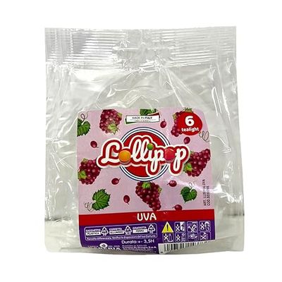 6 tealight Lollipop profumati - Uva - Durata 3 ore