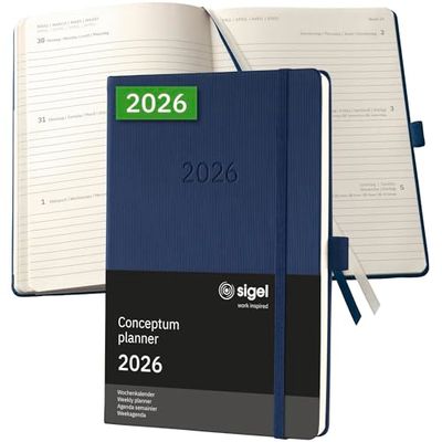 SIGEL C2662 Wochenkalender Conceptum 2026, ca. A5, dunkelblau: Agenda Conceptum, Classic, Hardcover