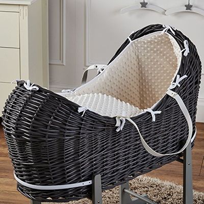 Kräm Dimple Grey Wicker Moses Basket Pod