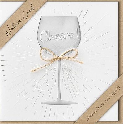 bsb - Cheers kaart - kraftpapier - kaart met leuk motief - duurzame kaart met envelop - cadeau beste vriendin of vriend - kaart liefde & vriendschap 15,5 x 15,5 cm