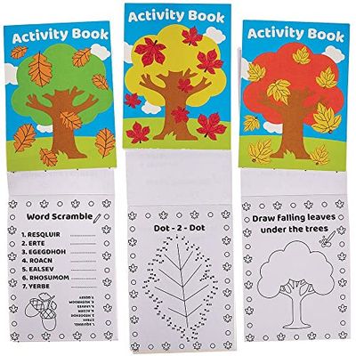 Baker Ross FX193 Mini Libri di Attività Autunnali - Set di 12, Attività per Bambini