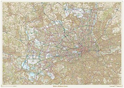 Historic Middlesex County Map-Plastic Coated