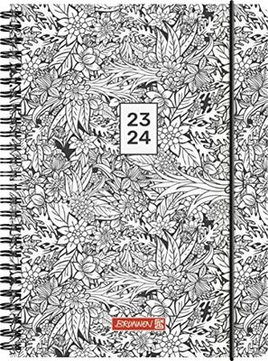 BRUNNEN Zenart weekly calendar 2023/2024, A5, black/white, 2 pages = 1 week