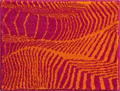 Grund Exclusive Designer bath mat KARIM RASHID, ultra soft and absorbent, anti slip, KARIM 13, small mat 50x65 cm, orange