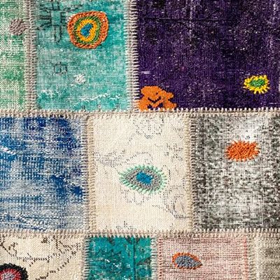 Homemania Tapis Imprimé Trend Patchwork - Patchwork - Décoration de Maison - Antidérapants - pour Salon, Séjour, Chambre à Coucher - Multicolore en Polyester, Coton, 100 X 200cm