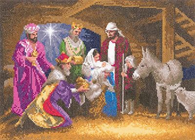 Heritage Crafts Kit de broderie au point de croix compté Motif Nativité-Evenweave
