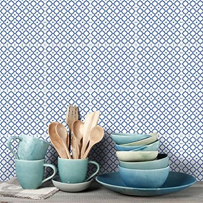 Ambiance Sticker Vinilos Autoadhesivos, Decoración de Paredes, Adhesivos de Azulejos para Baño y Cocina Baldosas de Cemento Oriental Tataouine - 9 Vinilo Azulejos de 10 x 10 cm