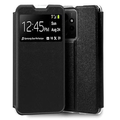 Cool Flip Cover voor Xiaomi Redmi Note 12, effen, zwart