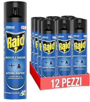 Raid Mosche e Zanzare Plus, 12 Confezione da 400 ml