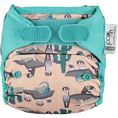 Close Pop-in premium bamboe doek luier met Aplix sluiting - verstelbare één maat geboorte tot potje elegant printontwerp - fret