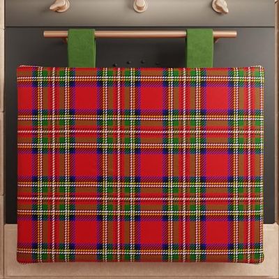PETTI Artigiani italiani - Boże Narodzenie Piekarnik, Pokrywa piekarnika Bożego Narodzenia, Pokrywa piekarnika 40 x 50 cm, Pokrywa piekarnika Tartan, 100% Made in Itay