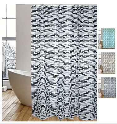 MSV Rideau de Douche Polyester LOFT 180x200cm QUALITÉ Premium Gris - Anneaux Inclus