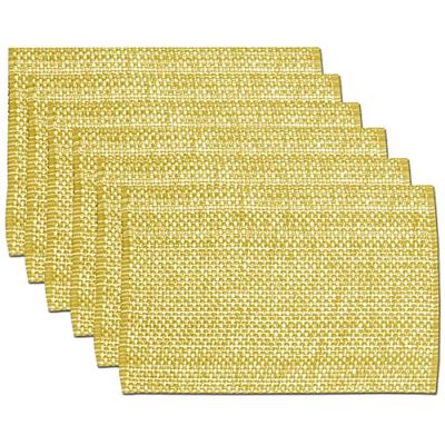 Sweet Home Collection Trends Two Tone 100% Cotton Woven Placemat (6 Pack), 13" x 19", Gold