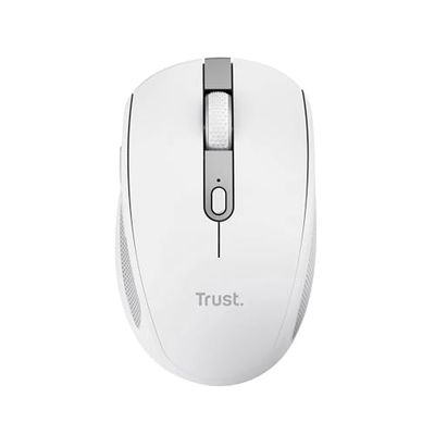 Trust Ozaa Silent Wireless Mouse Bluetooth + 2.4GHz, Compact Multidevice Mouse, 60% Recycled Plastics, Rechargeable Bluetooth Mouse for Laptop PC Computer Windows Android Mac - White