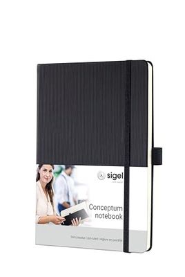 SIGEL CO109 Cuaderno premium con lineatura dot, A5, tapa dura, negro - Conceptum