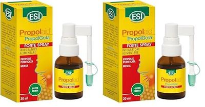 ESI - Propolaid Forte Spray Gola alla Menta, Integratore Alimentare con Propolis, Favorisce il Benessere delle Vie Respiratorie Contro i Sintomi da Raffreddamento, 20 ml (Confezione da 2)