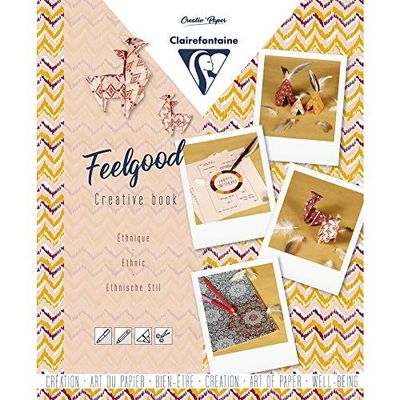 Clairefontaine 97533C Feelgood, creatief boekje 21 x 26 cm, knutselactiviteiten, 1 stuk, bohemien