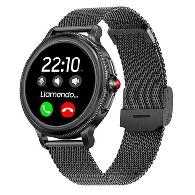 Smartwatch in metallo + silicone Cool Dover nero (chiamate, salute, sport, cinturino extra)