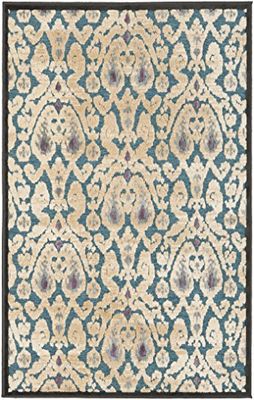 SAFAVIEH Tapis Traditionnel Pour Salon, Salle à manger, Chambre à coucher - Paradise Collection, Tapis à poil court, Jaune clair et anthracite, 79 X 122 cm