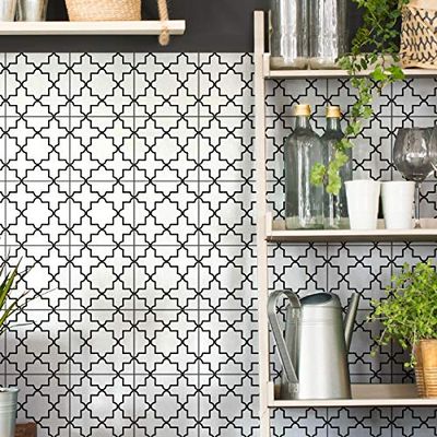 Stickers adhésifs carrelages | Sticker Autocollant Carreaux de Ciment - Mosaïque carrelage Mural Salle de Bain et Cuisine | Carreaux de Ciment adhésif Mural - azulejos 20 x 20 cm - 9 pièces