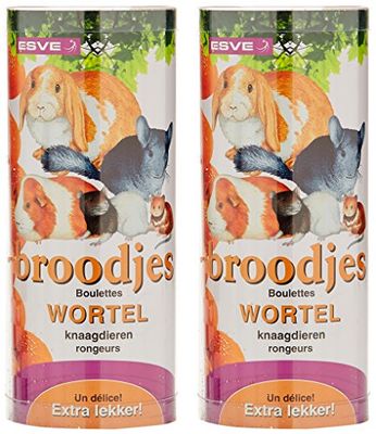 ESVE Friandise pour Petits Animaux Wo Bo Pain Rongeurs Carotte - Lot de 2
