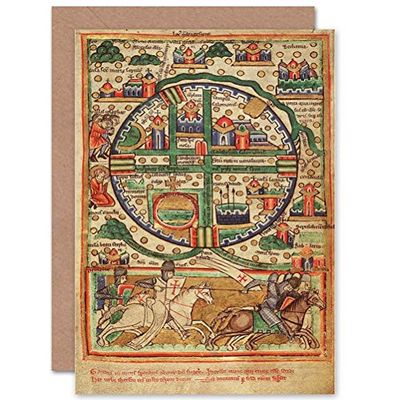 Wee Blue Coo CARD GREETING MAP ANTIQUE JERUSALEM PALESTINE CITY PLAN PRESENT GIFT