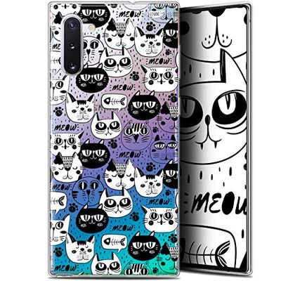 Caseink fodral för Samsung Galaxy Note 10 (6.3) gel HD [tryckt i Frankrike - Galaxy Note 10 fodral - mjukt - stötskyddat ] svart katt vit